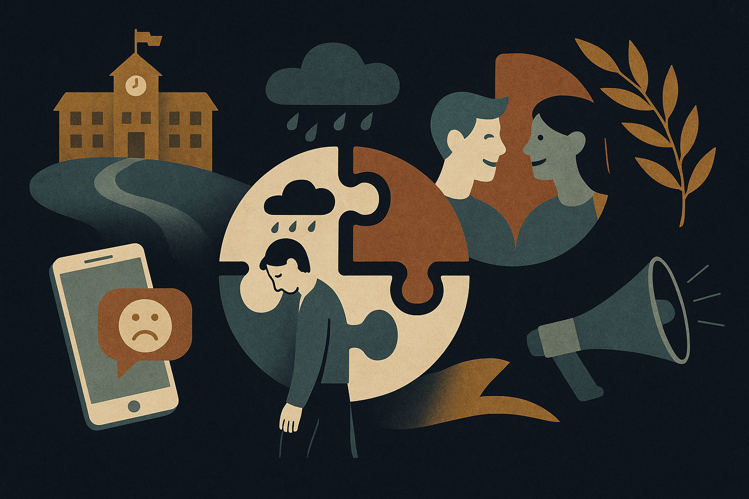 Editorial illustration for How friends shape adolescent mental health